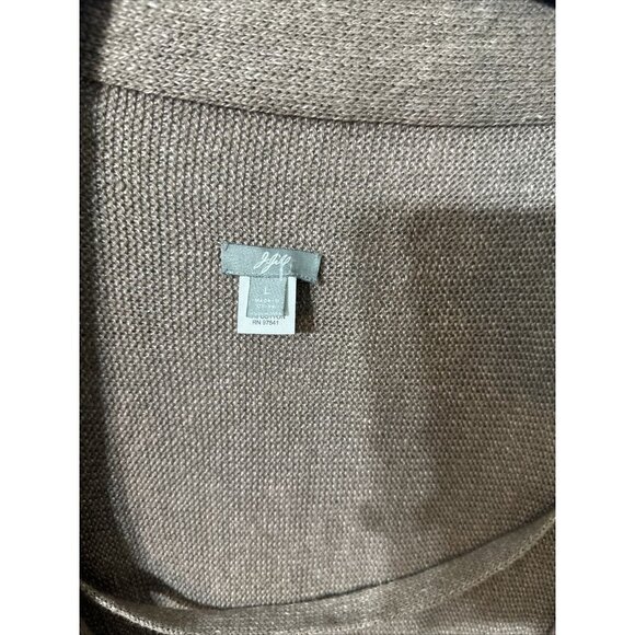 Women’s J.Jill Cardigan Linen blend Asymmetrical Brown Size Large - Picture 4 of 16